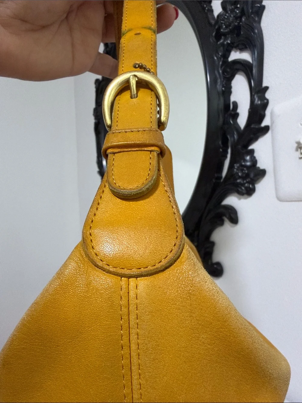 Coach Vintage 4148 Mustard Leather Top-Handle Shoulder Bag